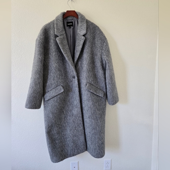 Express Wool Blend Car Coat in Gray size XL New No Tag - Picture 4 of 16